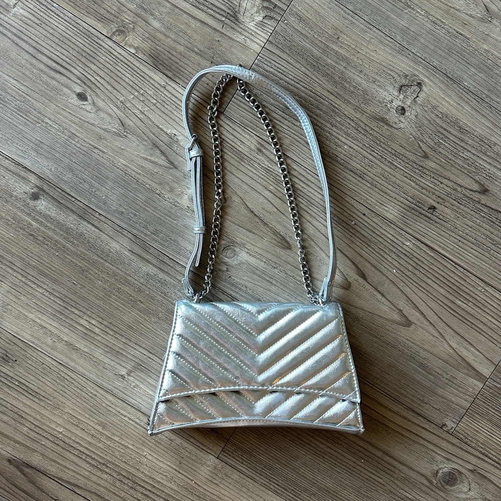 Forever 21 Metallic Silver Crossbody Bag